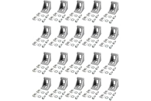 Bohaner 20 x material de fijación angular, perfil de aluminio 20 x 20 ranura 6 conectores angulares de aluminio ángulo 90 grados rejilla para impresora 3D, fresado CNC, proyectos de bricolaje