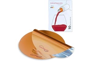 DROPSAVER® Versatore per Vino | Ausilio Antigoccia per Vino e Spumante | Riutilizzabile in Pellicola PET | Arancione | Set 10 Pezzi, Made in Germany