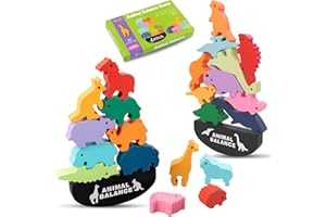 KATLKIU Tetra Tower Equilibrio Educativo, Juego Montessori para Niños y Adultos, Juegos en Caja de Sociedad, Regalos para 3+ Años, Ideal para (Estilo Dinosaurio 10 Piezas)