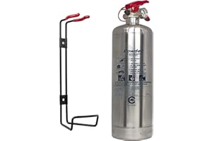 FSS UK CAR FIRE EXTINGUISHERS 1100 MULTI PURPOSE DRY POWDER 1 KG IDEAL FOR CARS VANS TAXIS TRUCKS VEHICLES CARAVANS MOTOR HOMES ETC. CE MARKED (CHROME)