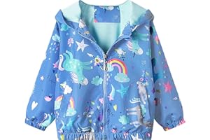 JinBei Bambina Cappotto Giacca a Vento Con Cappuccio Sottile Giacche e Cappotti Ragazza Abbigliamento per La Tuta Solare Cerniera Lampo Bimba Autunno Protezione Solare Vestiti Impermeabile 1-7 Anni