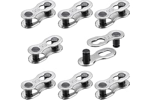Hotop 8 Pairs Bicycle Missing Link for 6, 7, 8, 9, 10 Speed Chain, Silver, Reusable