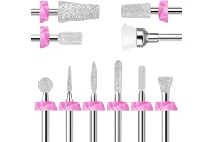 Makartt Nail Drill Bits - 10Pcs Dimond Sanding Bit Sets for Nail Drill E-File,Upgraded Cuticle Cleaner Nail Bit Tool Kit for Acrylic 3D Nail Art Gel Tools Nails Manicure Nail Prep Salon Home DIY Use