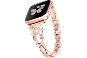 wipalor Schmetterling Band für Apple Watch Armbands Damen 42 mm 41 mm 40 mm 38 mm 46 mm 44 mm 45 mm 49 mm, Süße Bling-Diamanten Metall iWatch Armbands Serie 10 9 8 7 6 5 4 2 1 Se Ultra