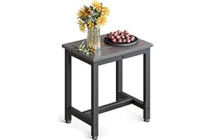 Coleshome Outdoor Side Table, Small Garden Tea Table for Patio, Deck, Balcony and Poolside, Weather Resistant/Easy Maintenance, Indoor or Outside Use, Grey