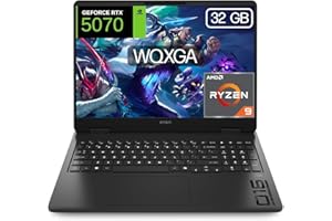 HP OMEN - Ordenador portátil Gaming 16" 2.5K WQXGA (AMD Ryzen 9-8940HX, 32GB RAM, 1TB SSD, NVIDIA RTX 5070, FreeDos) Teclado QWERTY Español - Negro