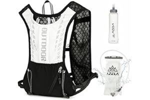 Ecofocet Sac Hydratation Running,Gilet Running Homme,Gilet hydratation Running Homme,Gilet Course a Pied Femme,avec 1.5L Poche Hydratation,500ML Gourde Souple,pour randonnée,Trail,Cyclisme,Marathon