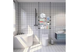 Starbover Over The Toilet Storage Shelf, 4-Tier Bathroom Organizers and Storage, Bathroom Space Saver with Adjustable Rack Metal, White