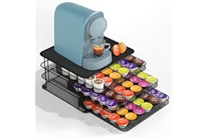 Masthome Soportes para Cápsulas de Café para 108 Cápsulas,Dispensador Capsulas con Dolce Gusto,Organizador de Cápsulas con 3 Cajones de metal con superficie antivibración