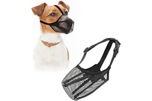 FWLWTWSS Maulkorb mit Abgerundetem Mesh und Verstellbarer Schlaufe für Kleine, Mittlere und Große Hunde - Verhindert Beißen und Kauen (XS)