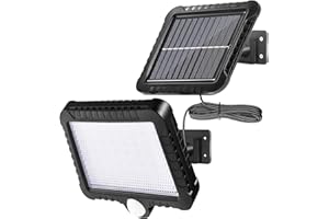 Bellanny Luz Solar Exterior, Lámpara Solar de Pared con Sensor de Movimiento, Impermeable IP65, Luces LED Solares con Cable de 5m/16ft, Iluminación De 120° Foco Led
