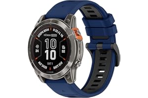 SeNool 26mm QuickFit Correa para Garmin Enduro 3/Fenix 8 51mm/Epix 2 Pro 51mm, Pulsera Silicona Correa para Garmin Fenix 7X Pro Solar/Fenix 7X/Fenix 6X GPS/Fenix 6X Sapphire GPS - Azul Negro