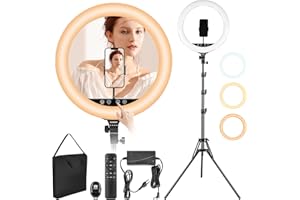 MYSWEETY 18" Ring Light, Ring Light Professionale da 3 Modalità Selfie Ring Light con Telecomando Bluetooth, Supporto Telefono, 10 Luminosità Ringlight per TikTok, Selfie