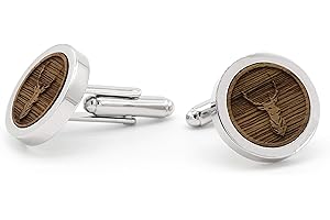 NaturSchatulle Manschettenknöpfe Herren Holz mit 3D Gravur 1 Paar Schwarze Silber Manschettenknopf Rund Hochzeit Anzug Männer Cufflinks for Men