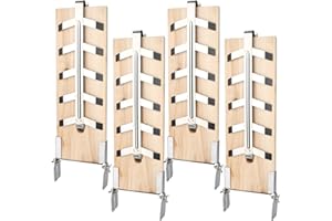 SWANEW Lachsbrett, Flammlachs-Bretter, Zedernholz, neigbare Edelstahl-Halterung, 4er-Set (Flammlachsbretter)