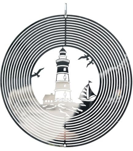 Windspiel Segelboot Windmühle Weiß - Kinetische Gartendekoration Mit 3 Erdspießen