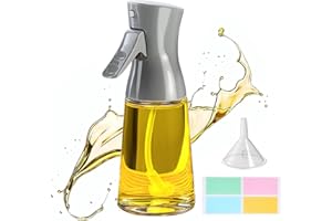 FISYNUG Spruzzatore per Olio 180 ml - Bottiglia Spray in Vetro per Friggitrice Ad Aria, Erogatore e Nebulizzatore Con Adesivo - Gadget da Cucina, Accessori per Insalata e Cottura