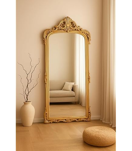 Buy Vintage Decorative Wall Mirror, Gold Wooden Frame, Ornate