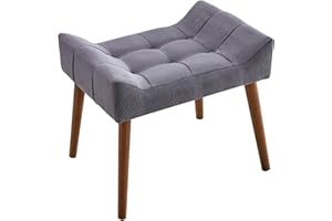 Atahome Petunia Dressing Table Stool - Elegant and Comfortable Padded Makeup Vanity Chair for Bedroom (Grey)