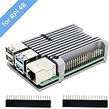 Raspberry Pi 4 Armure Cas Radiateur avec Double Ventilateur, raspberry Pi 4B En Alliage aluminium Cas De Refroidissement Passif pour Raspberry Pi 4 Modèle B Seulement (Pi 4B Case without Fan-Gray)