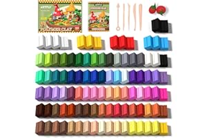 ARTFLY Polymer Clay Set, 100 Farben, Modelliermasse ofenhärtend, mit 82 einzigartige Farben und zusätzliche Grundfarben mit Bildhauerwerkzeugen und Schmuckzubehör, ideale für Kinderknete & Jugendliche