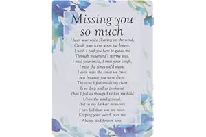 WIDDLE GIFTS Graveside Memorial Card Remembrance Verse Plastic Coated Grave Graveside Card - 120 x 165 mm (Missing You so Much 2736)