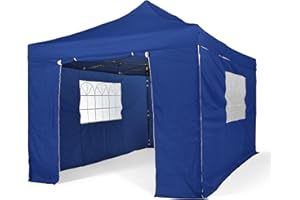 All Seasons Gazebos 3x4.5m Waterproof Pop Up with Side Walls & Accessories | Heavy Duty, High-Grade Materials (Royal Blue)