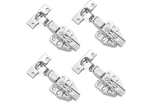 OZNEWLIFE 4 Stück Aufschraubscharnier mit Feder Scharniere Schranktür Scharnierschrauben 110 Grad Edelstahl Feder Schaniere Möbelscharniere Türscharniere für Schrank Tisch Garderobentüren