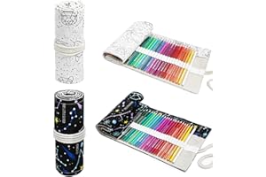 WWYSSZ 2 Pezzi Astuccio Arrotolabile er Matite in Tela a 36 Fori, Astuccio Rotolo con Matite Colorate, Portamatite Arrotolabile,Custodia per Avvolgere la Matita di Tela, per Studenti Pennello Pittura Artista