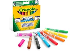 Crayola - Rotuladores para Pizarra Blanca, Lavables y Seguros, 8 Colores Brillantes, 03-8223