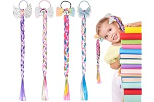 YHSKJCD Tresse Cheveux Princesse, 4 Pièces Tresse Cheveux Raiponce Princesse Perruque Enfant Accessoire Princesse Fille Cadeau pour Le Cosplay et Le Jeu de rôle de Princesse congelée