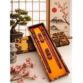 Valkyrie Doğal Ahşap Yemek &Ccedil;ubuğu Seti 2 &Ccedil;ift &ndash; Ejderha Desenli &Ccedil;ubuk Tutacaklı Kutulu 22,9 cm Chopstick Seti