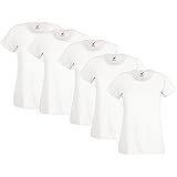 Fruit of the Loom Valueweight T-Shirt, Bianco (Bianco), Small (Taglia Produttore:S) (Pacco da 5) Donna