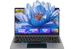 BVATE Ordenador portátil 14 Pulgadas N4020 hasta 2,8 GHz Portátil 8GB LPDDR4 RAM 256GB SSD Soporte 1TB SSD Expansión portatil 2.4G+5G WiFi BT4.2 USB, WiFi, Mini-HDMI, 1920*1080 IPS HD Pantalla-Gris oscuro