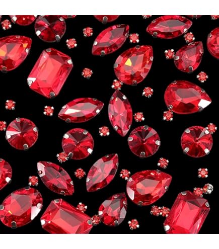 QUARKZMAN 200PCS Gemas de Ojo de Caballo de Acrílico de 4x8mm con Dorso
