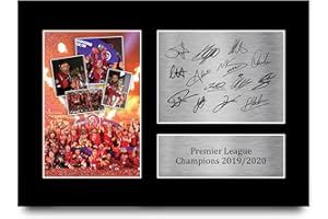 HWC Trading A4 Liverpool Premier League Champions 2019/2020 Gifts Printed Signed Autograph Pictures for Football Fans and Supporters - A4