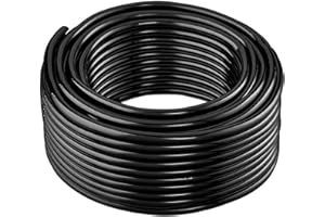 Tesmotor Micro tube d'irrigation goutte à goutte, diamètre intérieur 4 mm/diamètre extérieur 6 mm, tuyau d'arrosage pour système d'irrigation automatique, tuyau d'irrigation flexible, durable et
