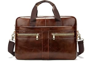 FANDARE Hombres Maletín Impermeable Bolso de Hombro Business Laptop Bolsa Bandolera Cuero Bolsa de Mano Crossbody Messenger Bag