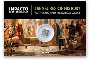 IMPACTO COLECCIONABLES | Auténtico Dirham Andalusí Almohade (Siglos XII-XIII) – Moneda Histórica con Diseño Epigráfico – Pieza Única de Colección con Certificado de Autenticidad