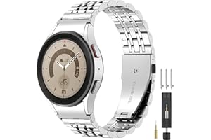 EZMVZKU Metallo Cinturino Compatibile con Samsung Galaxy Watch 6/5/4 40mm 44mm/Galaxy Watch 4/6 Classic 42mm 46mm 43mm 47mm, 20mm No Gap Cinturini per Galaxy Watch 5 Pro Uomini