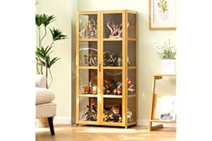 JFOZDM Display Cabinets, Multifunctional Dustproof Glass Display Cabinet, Acrylic Display Cabinet, Hinged door design, Sealed and Dustproof, Display Cabinet for Offices, Bedrooms, Living Rooms