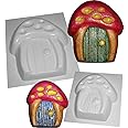 dennycraftmoulds FAIRY DOOR HOUSE MOULDS FOR PLASTER OR CONCRETE CHUNKY ABS PLASTIC MOLDS SET OF 2