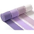 Excefore Handmade Fringe Chiffon Ribbon, 4 Rolls 3.8cm x 5 Yard(5m) Silk-Like Ribbon Colorful Rustic Ribbon Set for Wedding Invitations, Bridal Bouquets, Gifts Wrapping, DIY Crafts
