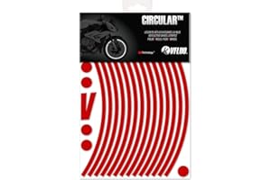 VFLUO - Kit Bandes Stickers Jantes Moto Rétro Réfléchissantes, Autocollants pour 1 Roue, 3M Technology™ - Haute visibilité latérale - Discret et Design - Pose facilitée