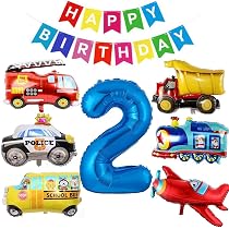 Nappe Anniversaire Thème Construction - 2 Pièces 137x274 Cm - Nappe Voiture Pour Enfants, Baby Shower, Fête