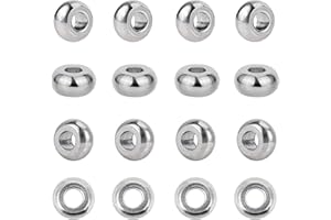 UNICRAFTALE 100pcs 6mm Rondelle Spacer Perles Perles en Acier Inoxydable Perles Lâches Petit Trou Perles Trouver pour Bracelets Collier Fabrication de Bijoux, Acier Inoxydable, Trou 2.5mm