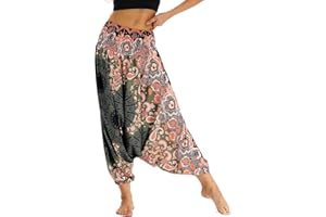 Nuofengkudu Tailandeses Pantalones Cintura Alta Estampado Baja