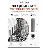 Farfan 100 Adet Gri - Bulaşık Makinesi Sepet Ucu Plastik Kapak - Pas ve &Ccedil;izilme &Ouml;nleyici Koruyucu - Tamir Seti