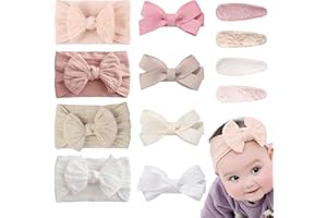 W RXKIOCS 12 Pièces Bandeau Bebe Fille Barettes Cheveux Fille Barrette Bebe Fille Barrette Cheveux Fille Pince Cheveux Fille pour Vie de Tous Les Jours Fêtes Spectacles Photographie et Festivals