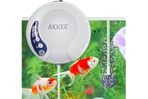 AKKEE Ossigenatore Pesca Rechargeable 1.5L/Min, Ossigenatore per Acquario Silenziosa a Risparmio Energetico, 2000mAh Batteria Pompa con Pietra Bolla, Areatore Acquario per Acquario Fino a 100L, 1.5W…